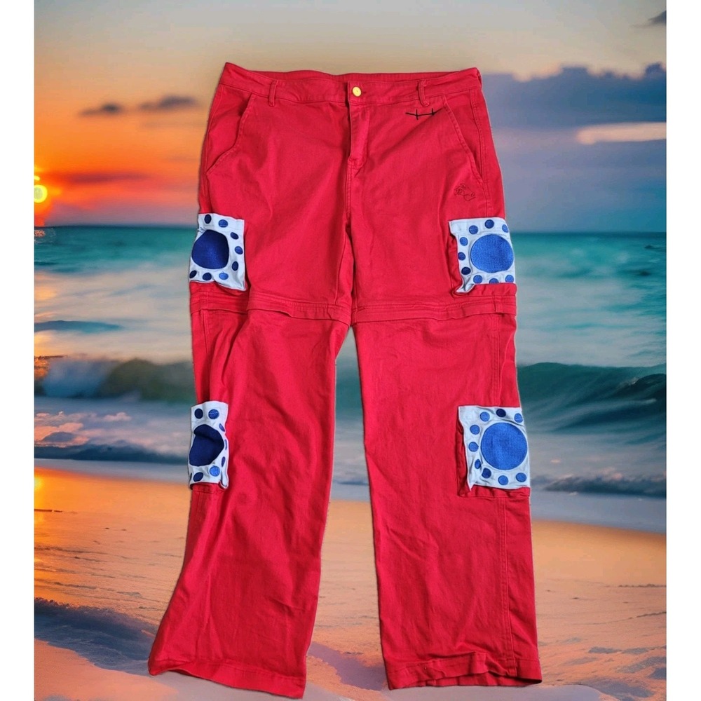 Steady Hands Pants Shorts Men 34 Red‎ One-Piece LUFFYTARO Convertible Cargo